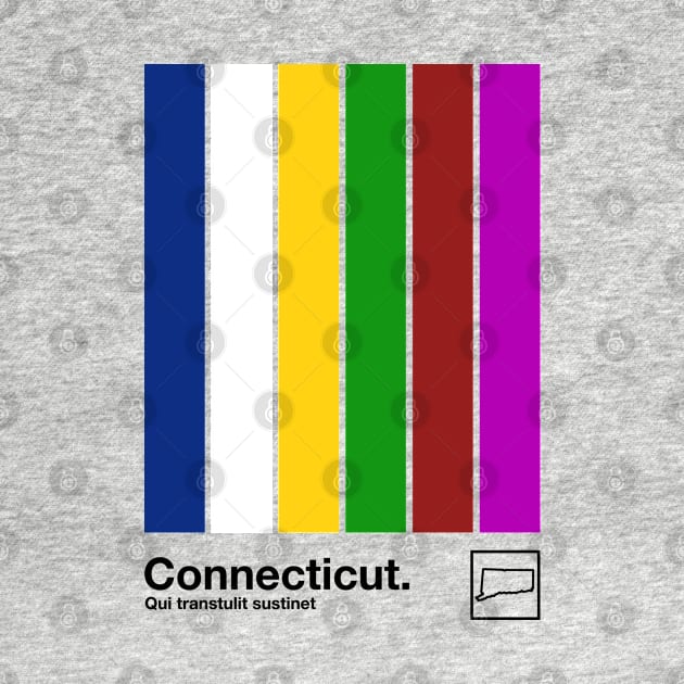 Connecticut  // Original Minimalist Artwork Poster Design by DankFutura